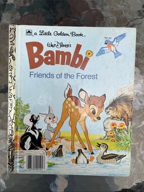 VINTAGE Walt Disney's Bambi Little Golden Book light Blue Cover VTG